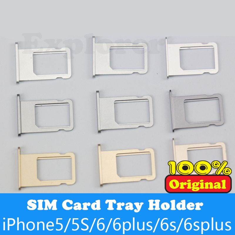 Original New For iPhone 4G 4S 5 5C 5S VS 6G 6 6S Plus 4.7 5.5 SIM Card Tray Holder Replacement