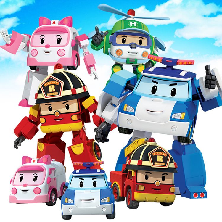 Divertido ROBOCAR POLI Deformación Policía Robot Juguetes educativos para  niños Transformación de dibujos animados Robot Vehículos