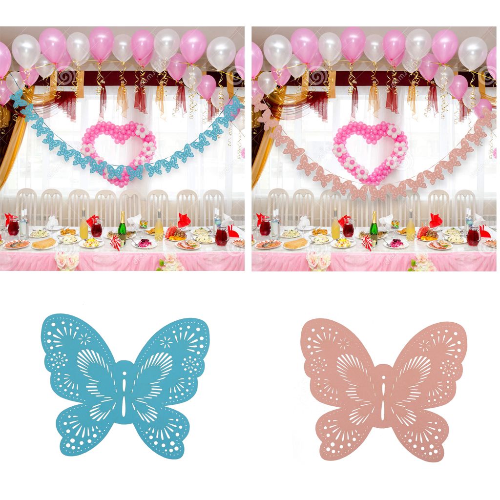Hot Sale Banner Bunting Paper Butterfly Garland Birthday Wedding