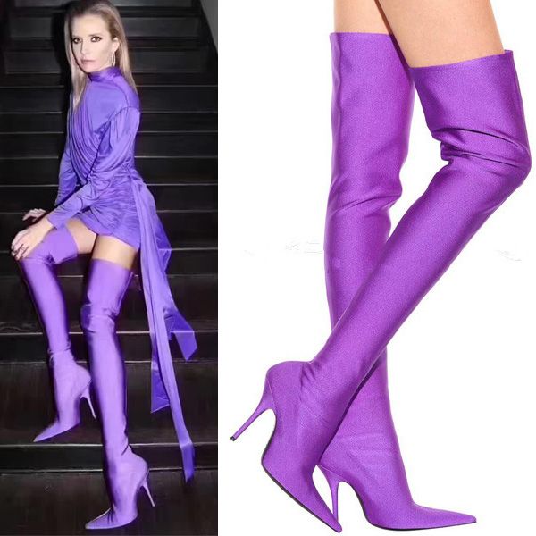 thigh high boots purple