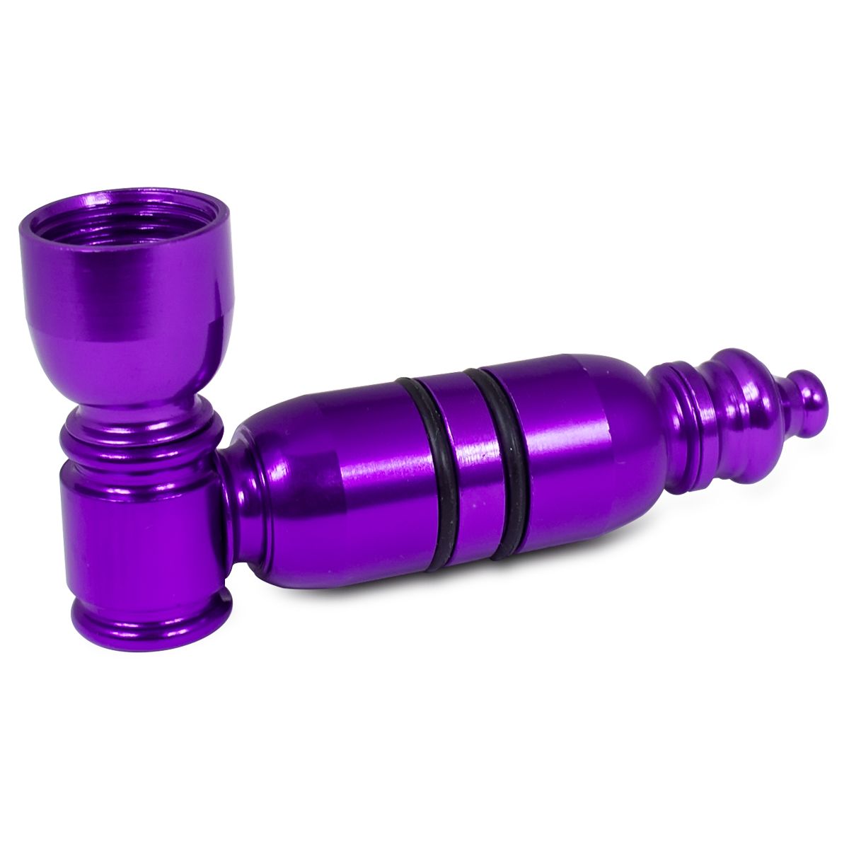Smoking Pipes Online Sale Formax420 Silver & Purple Metal Smoking Pipe