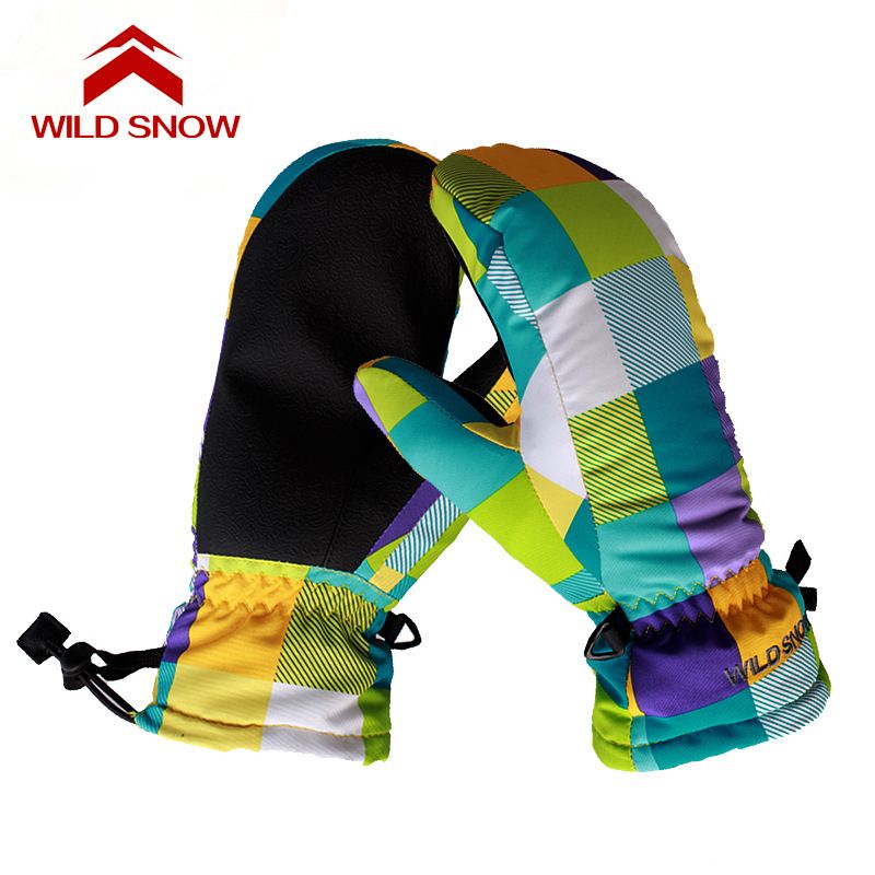 2020 WILD SNOW Children Women Ski Mittens Snowboard Mittens Winter