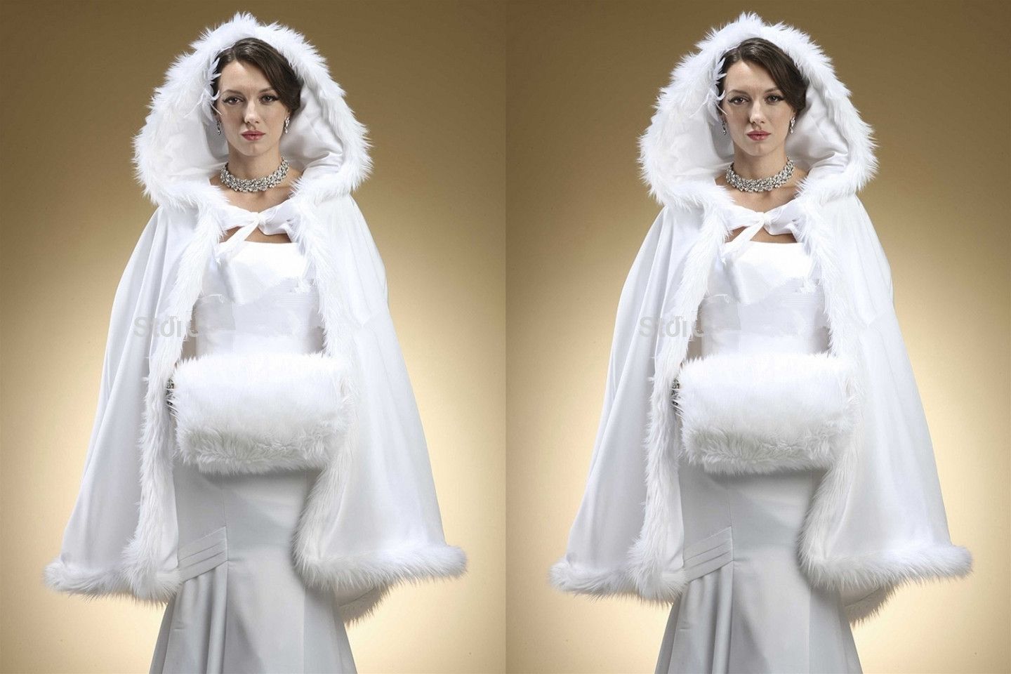 faux fur wedding bolero