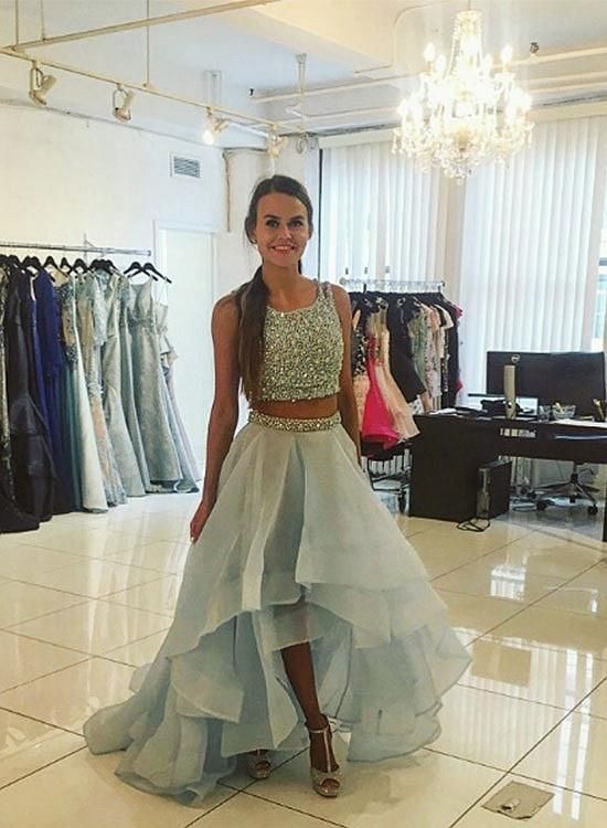 Light Blue High Low Prom Dresses Cry ...