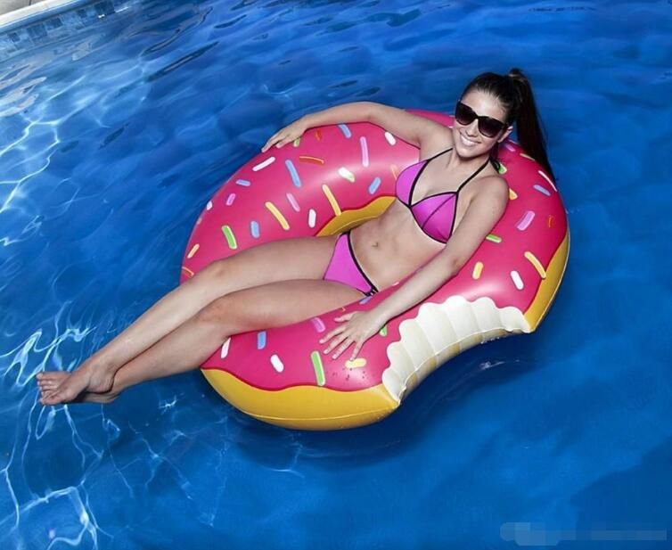 JIUY Inflatable Donut Swimming Ring Giant Pool Float Toy Inflatable Mattress Water 