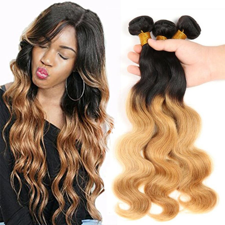 2019 3 Bundles Deals Malaysian Ombre Virgin Hair Weave Fashion