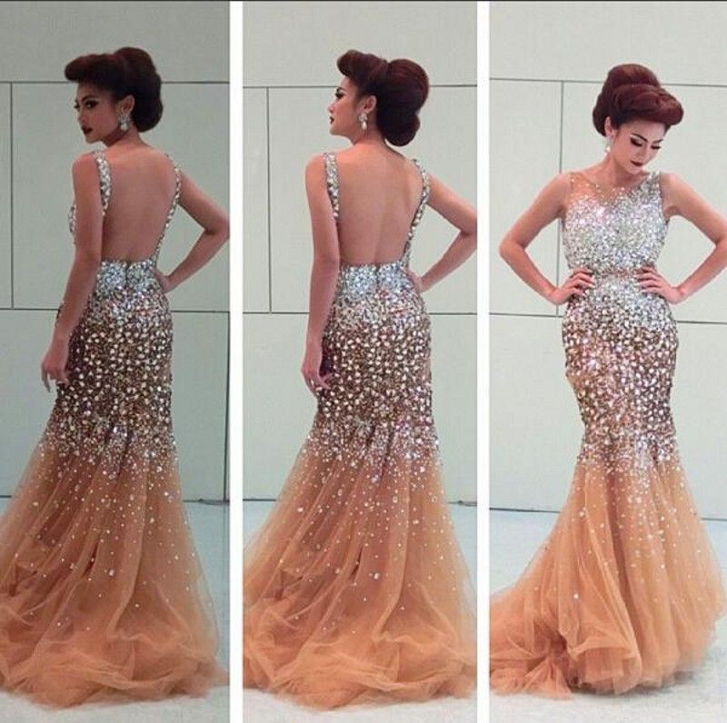 rhinestone prom dress