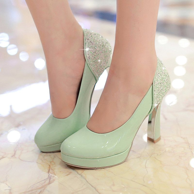 mint green pumps