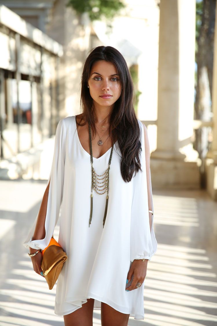 Vestido De Moda Para Mujer Con Cuello En V Casual Suelto Ele Vestido De Moda Para Mujer Con Cuello En V Casual Suelto Ele