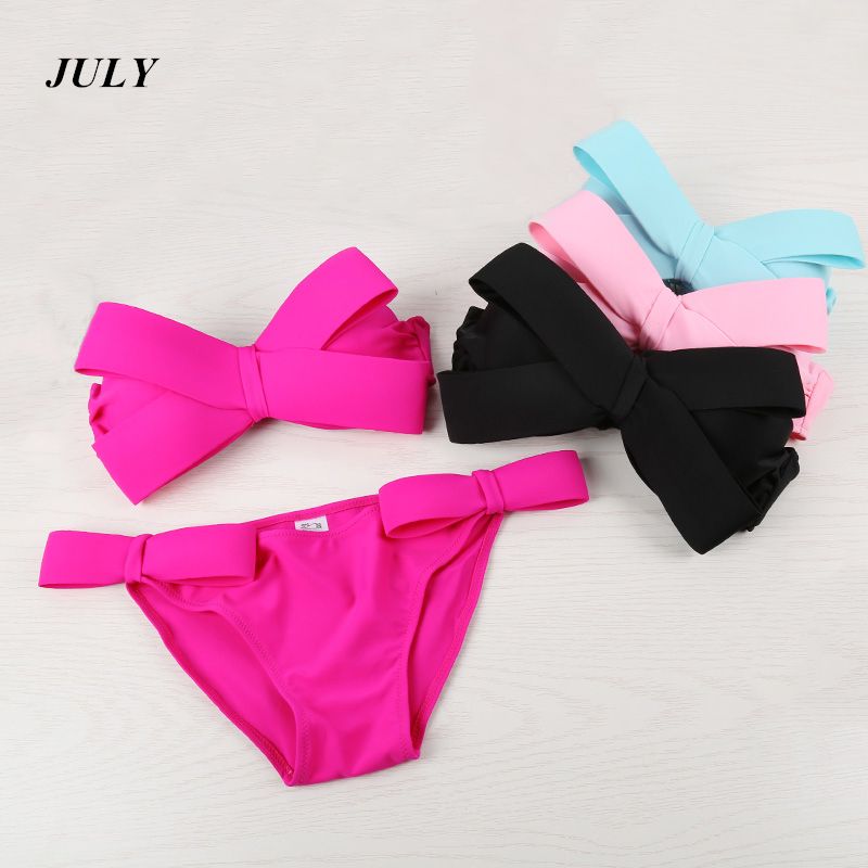 black bow bathing suit