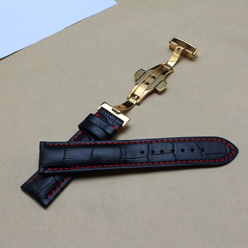 Acquistare Nuova Fibbia Deployante In Acciaio Inossidabile 18mm 20mm 22mm  Oro Nero Con Cinturino Cinturino Cinturino In Vera Pelle Cucita Rosso  Nuovissimo Economico | Consegna Veloce E Qualità | It.Dhgate