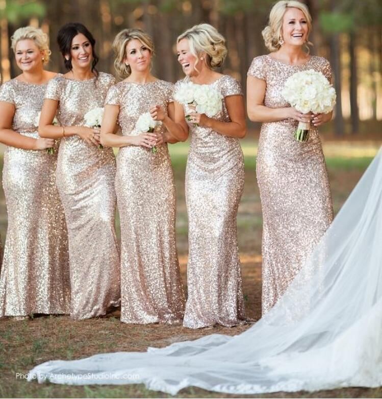 champagne rose bridesmaid dresses