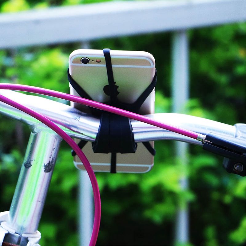 Cintas de silicona para bicicleta altavoces correas para teléfonos móviles color azul correa de manillar soporte para linterna 6 unidades