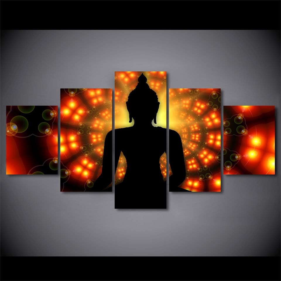 Grosshandel Set Gerahmte Hd Printed Buddha Hintergrundbeleuchtung