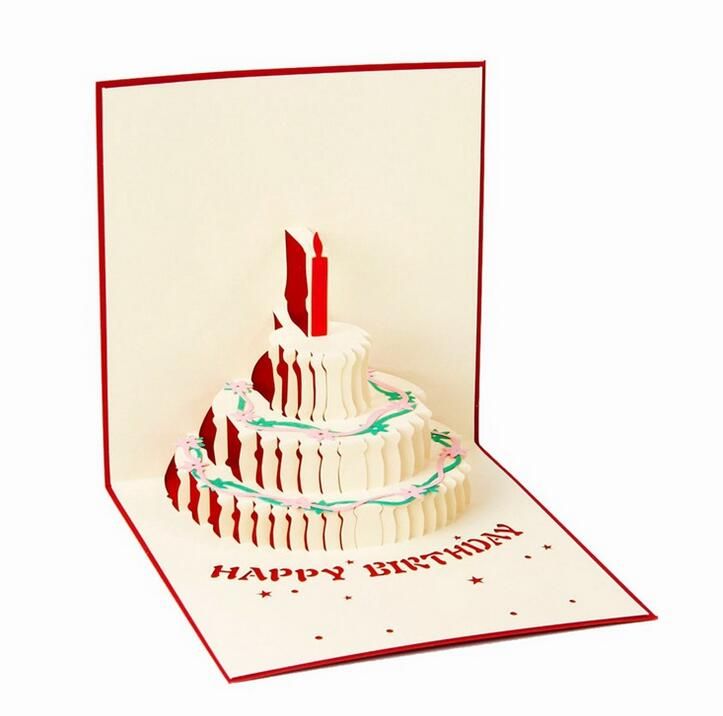 Acheter Pas Cher Gateau Danniversaire Bougie Design Carte De Voeux 3d Handcrafted Origami Enveloppe Carte Dinvitation Kirigami Anniversaire Pop Up Gros Du 1 24 Fr Dhgate