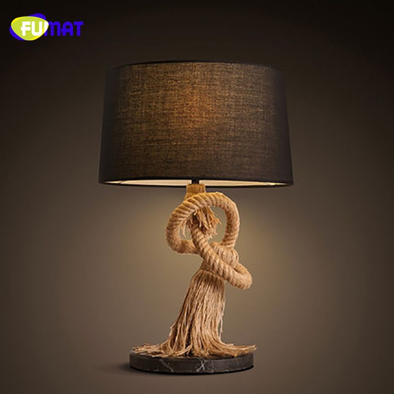 2020 Fumat American Country Retro Table Lamp Creative Hotel Living Room Rope Desk Lamps Study Bedroom Bedside Table Lamps From Goods520 141 81 Dhgate Com