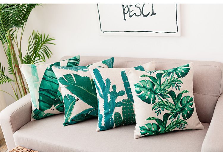HOSNYE Hibiscus Flowers Throw Pillow Case Cushion Covers Summer Colorful Hawaiian Tropical Plants Palm Leaf Cotton Linen for Couch Bed Sofa Car Waist 18 x 18 inch HOSNYE Hibiscus Flowers Throw Pillow Case Cushion Covers Summer Colorful Hawaiian Tropical Plants Palm Leaf Cotton Linen for Couch Bed Sofa Car Waist 18 x 18 inch
