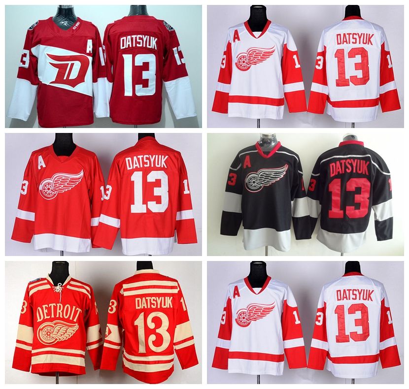 black and red red wings jersey