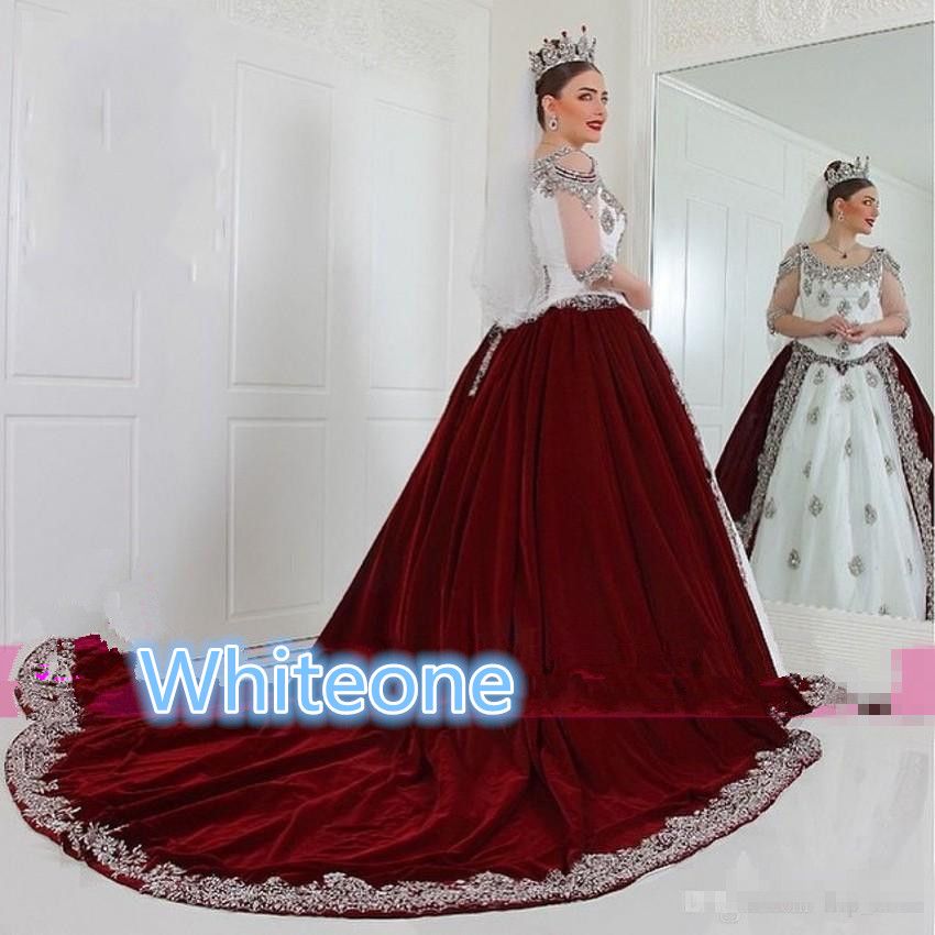 Acquistare Vestiti Da Cerimonia Nuziale Di Formato Più Anziani Con Maniche  Mezza Illusion Borgogna Velluto Applique Beaded Cristalli 2016 Abiti Da  Sposa Personalizzati Gotici Economico | Consegna Veloce E Qualità |  It.Dhgate