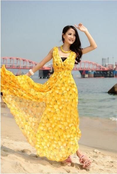Acquistare V Collo Vestito Fresco Da Stampa Mango Vestito Lungo Da Spiaggia  Abito Maxi Abito In Chiffon Abito In Elasticità Vestito Donna Bohemian  Economico | Consegna Veloce E Qualità | It.Dhgate