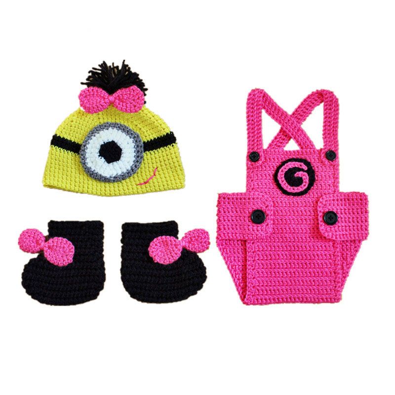 Acheter Pas Cher Main Tricotee Au Crochet Bebe Fille Minion Tenue Chapeau De Sbire De Bande Dessinee Shorts Ensemble De Chaussures Costume Halloween Pour Bebe Nouveau Ne Photo Prop Du 17 2