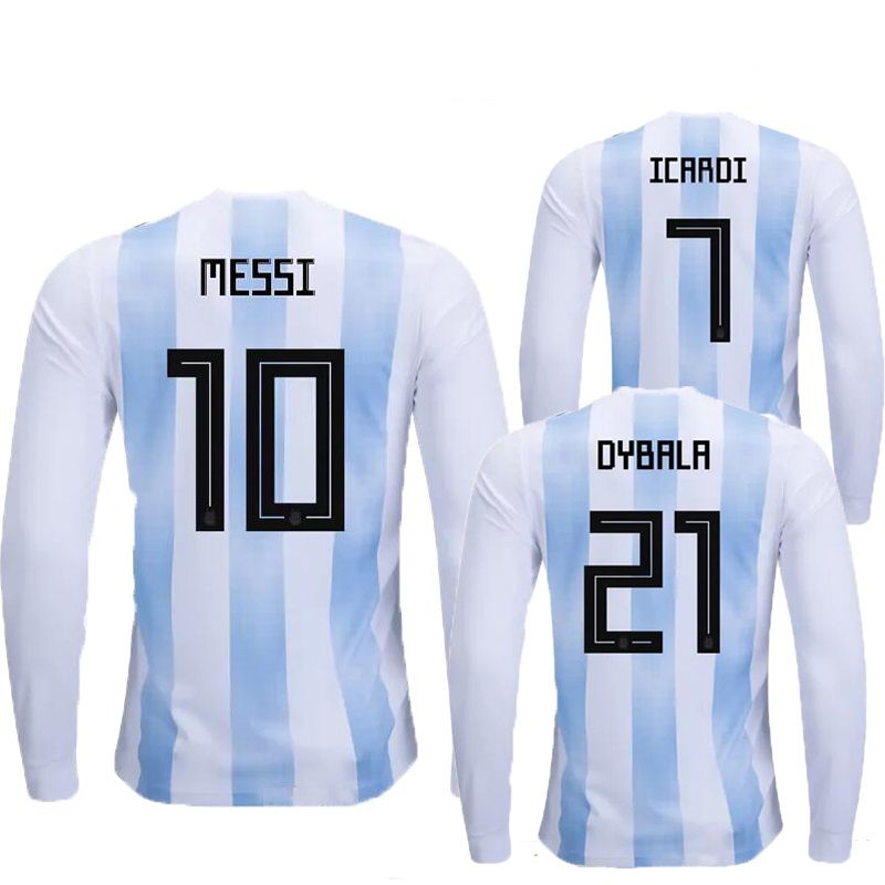 2021 Long Sleeve 17 18 Argentina Soccer Jerseys Messi 2018 World Cup Argentina Football Shirt Dybala Di Maria Camiseta Biglia Icardi Maillot Foot From Lovesoccerjersey 13 48 Dhgate Com