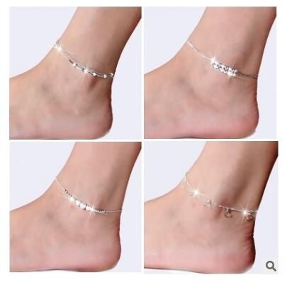 silver anklets for womens