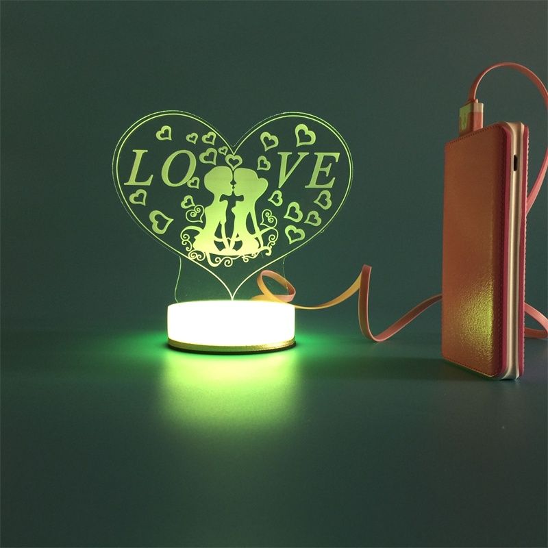 2018 3d Small Desk Lamp Usb Bluetooth Love Art Colorful Diy Led 3d Small Desk Lamp Usb Bluetooth Love Art Colorful Diy Led Night Light Bedside Creative