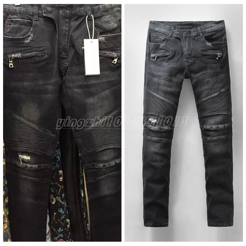 mens black balmain jeans