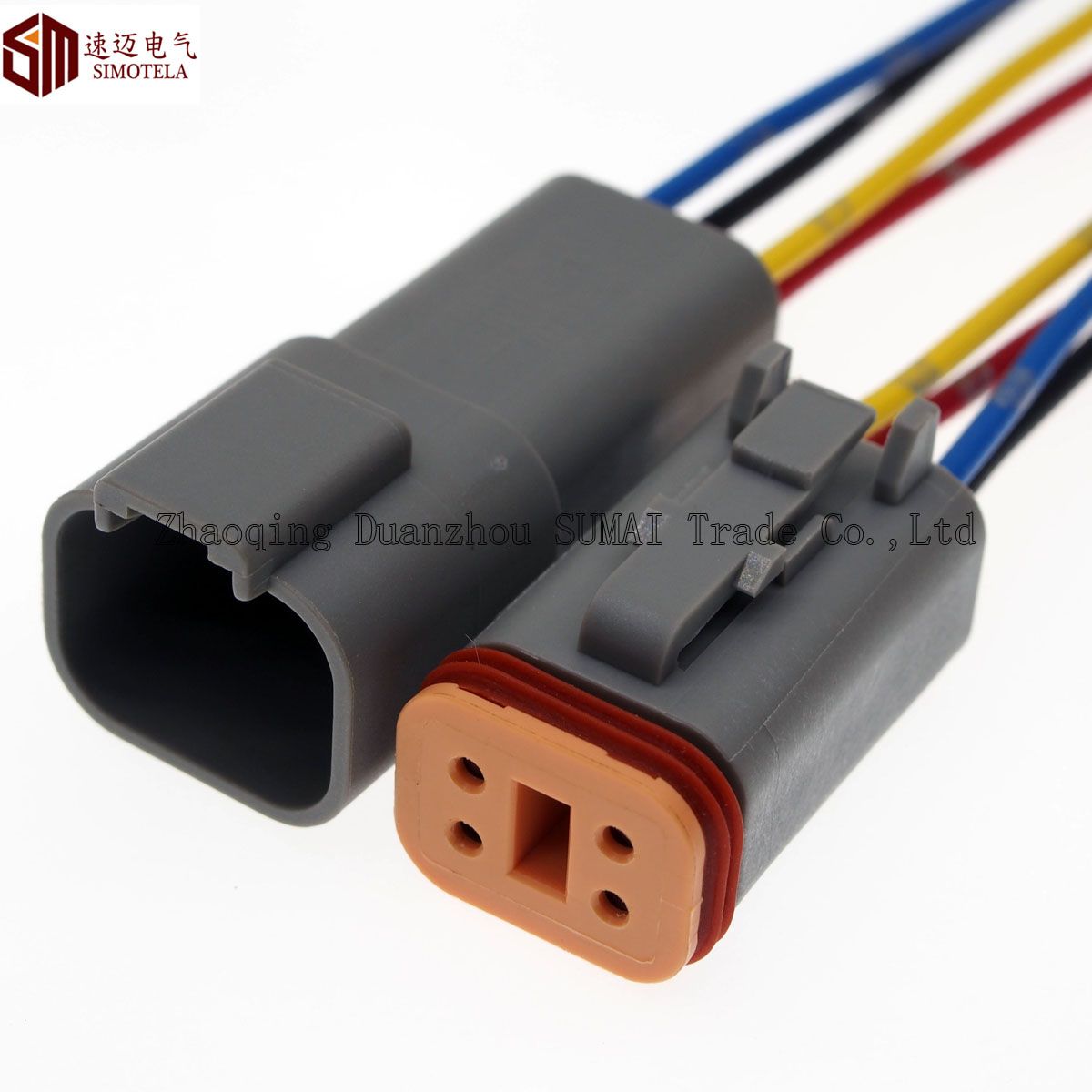 CNKF 5 juegos DT 4 pines macho hembra macho gris auto impermeable conector de cable eléctrico conector DT06-4S//DT04-4P