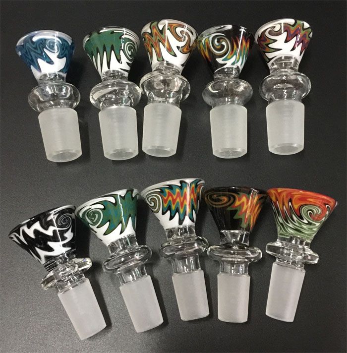 2021 DHL 14mm 18mm Glass Bowl For Bong Pipe Colorful Bowl Piece Slide