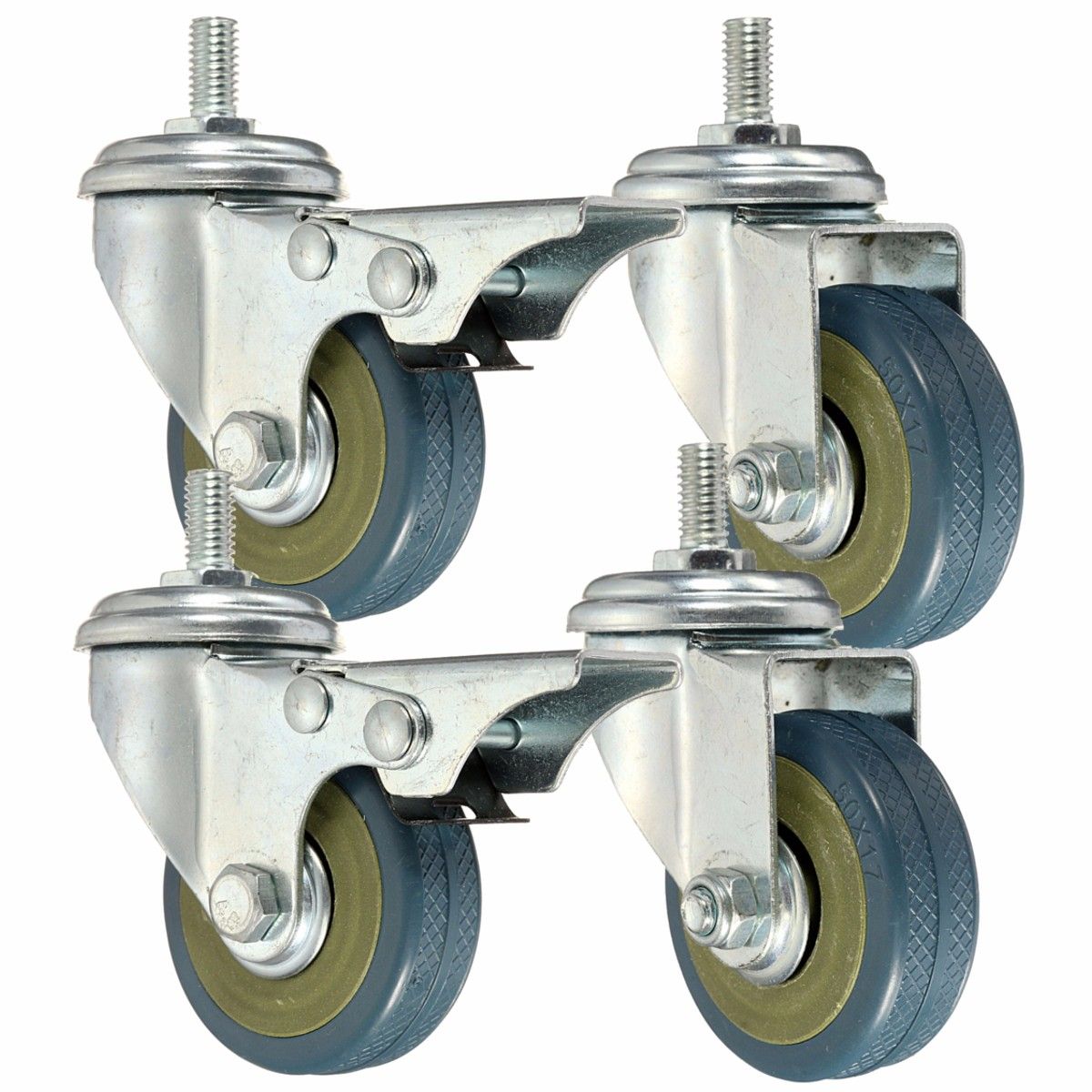 ZJDU Trolley for Furniture Swivel Castor highperformance Castor Rubber Swivel Furniture Castor Wheel cart Castor with Brake 30 kg 4 Pieces with Brake 50 x 17 mm DIY Spare Parts ZJDU Trolley for Furniture Swivel Castor highperformance Castor Rubber Swivel Furniture Castor Wheel cart Castor with Brake 30 kg 4 Pieces with Brake 50 x 17 mm DIY Spare Parts