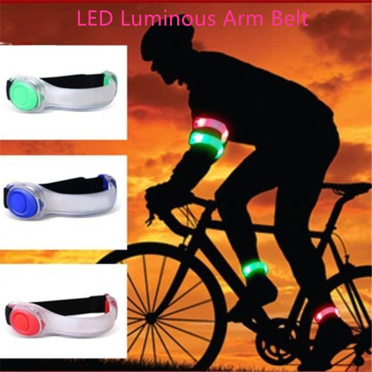 LED Light Luminous Sports Cycling Running Safety Flashing Belt Strap Arm Band 