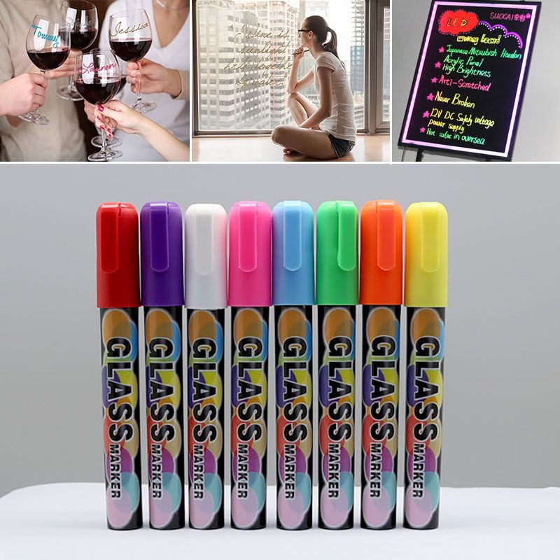 Grosshandel 8 Teile Los Wein Glas Marker Stift Lebendige Farben Charms Spass Flash Pen Schreiben Auf Alle Glaswaren Einfach Loschbare Halloween Chrstmas Geschenk Wx9 84 Von Starhui 5 25 Auf De Dhgate Com Dhgate