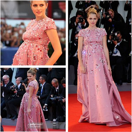 Blingbling Teresa Palmer Maternity Celebrity Dresses Pink Evening Gowns Beaded Rhinestone Crystal Pregnant Party Gowns 73rd Venice Film Get Celebrity