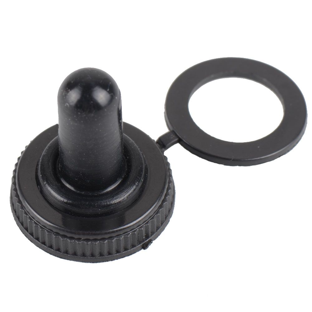 10pcs 12 mm Caoutchouc Noir Toggle Grand Commutateur Chapeaux Botte Imperméable Housse Capuchon
