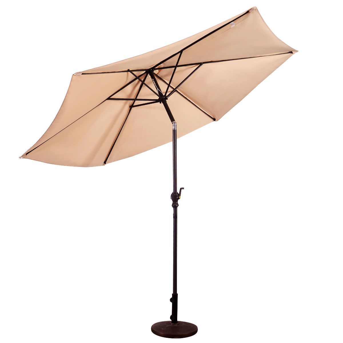 2019 10ft Patio Umbrella 6 Ribs Market Steel Tilt W Crank Outdoor