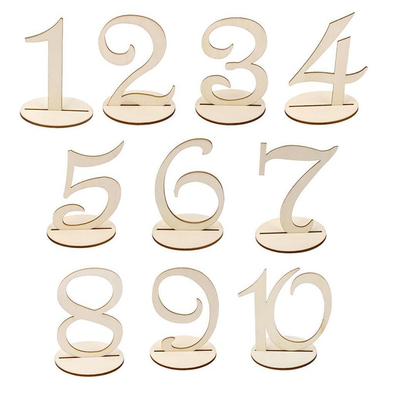 2020 Diy Wooden Wedding Table Numbers Unpainted Wood Wedding
