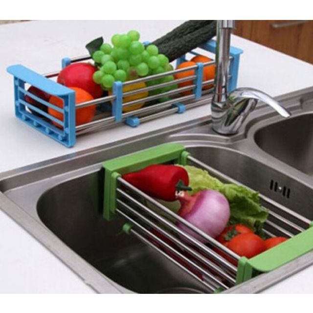 2019 Stainless Steel Adjustable Telescopic Kitchen Over Sink Dish Drying Rack Insert Storage Organizer Fruit Vegetable Tray Drainer From Home5 16 59