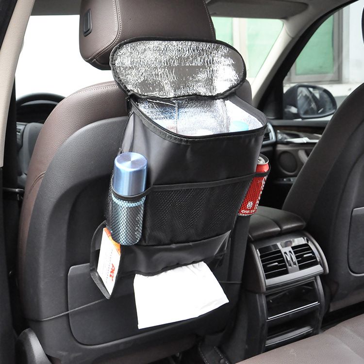 Car Seat Back Organiser Tidy Organizer Travel Storage Bag Pocket Cup Holder FV