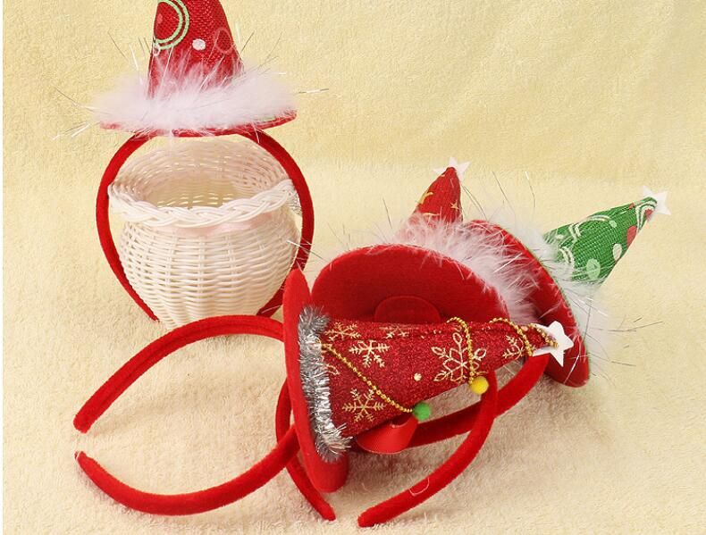 2019 2017 New Feather Bell Christmas Hat Headband Hair Stick Party Supplies Bowknot Christmas Elf Hair Sticks Headband Many Styles Can Choose From
