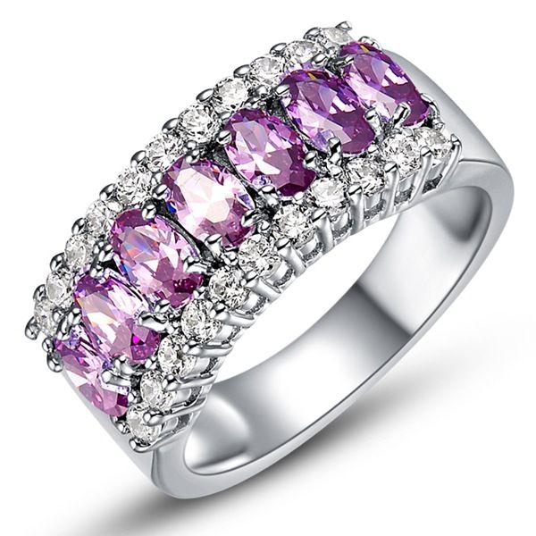 Men Wedding Band Princess Cut Amethyst Wedding Band For Men Etsy
