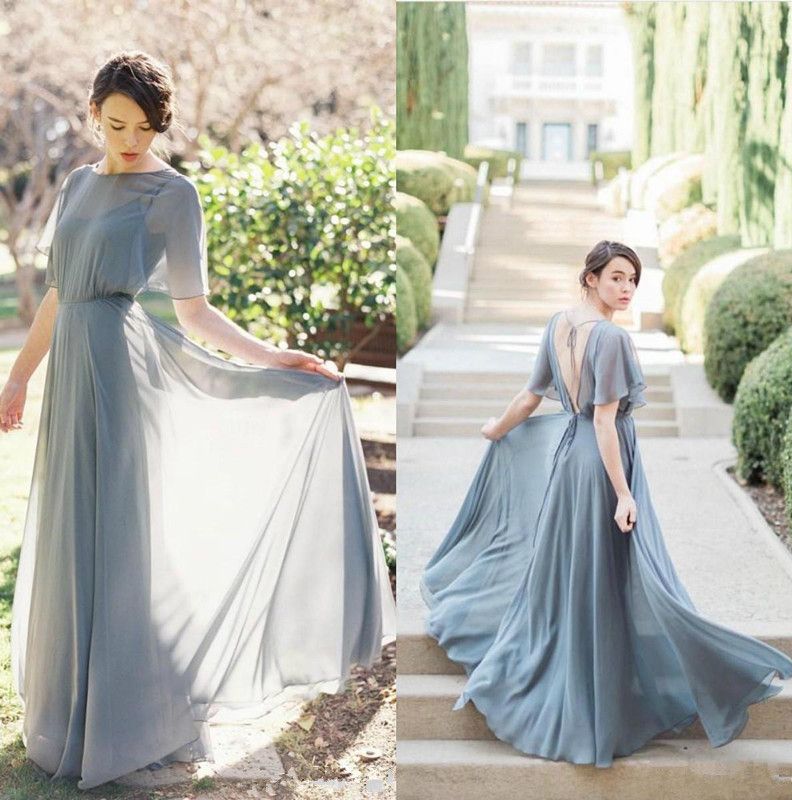 Acquistare Abiti Da Damigella Donore Country Lunghi In Chiffon Con Maniche  Lunghe, Abiti Lunghi Da Damigella Donore Economico | Consegna Veloce E  Qualità | It.Dhgate