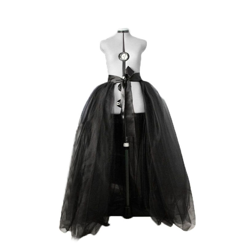 detachable tulle train black