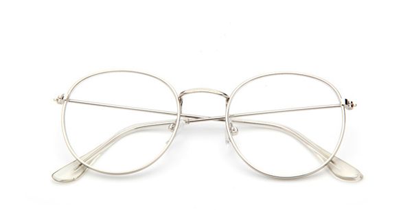 Marco de anteojos de oro ovalado Vintage Marco de anteojos de transparentes ovales de