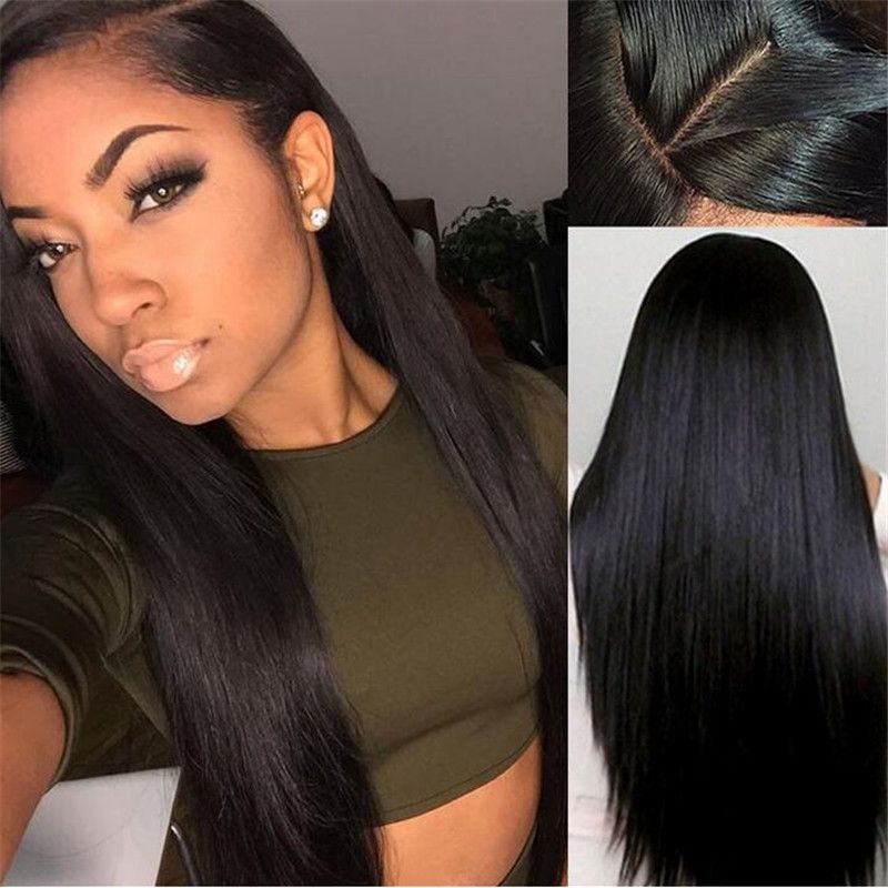 Unprocessed Malaysian Human Hair Lace Front Wig Straight Hair
