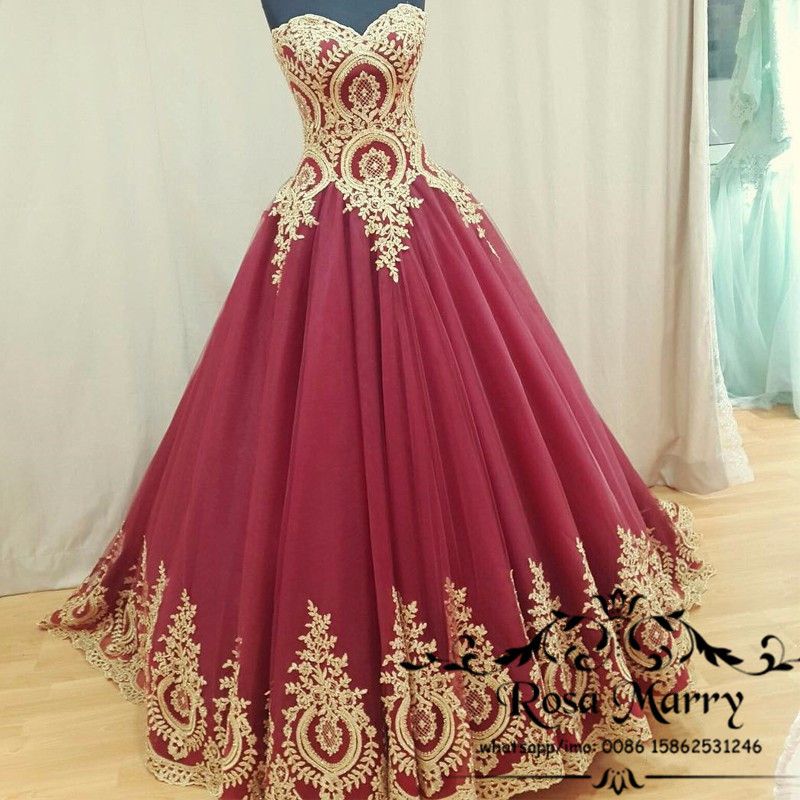 red and gold long prom dresses