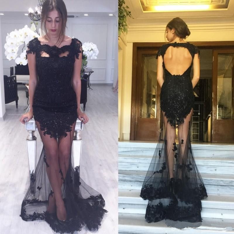 vestido de festa longo com manga transparente