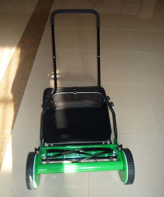 Mano empujar 16 cortadora de césped de jardinería manual cortadora de con bolsa