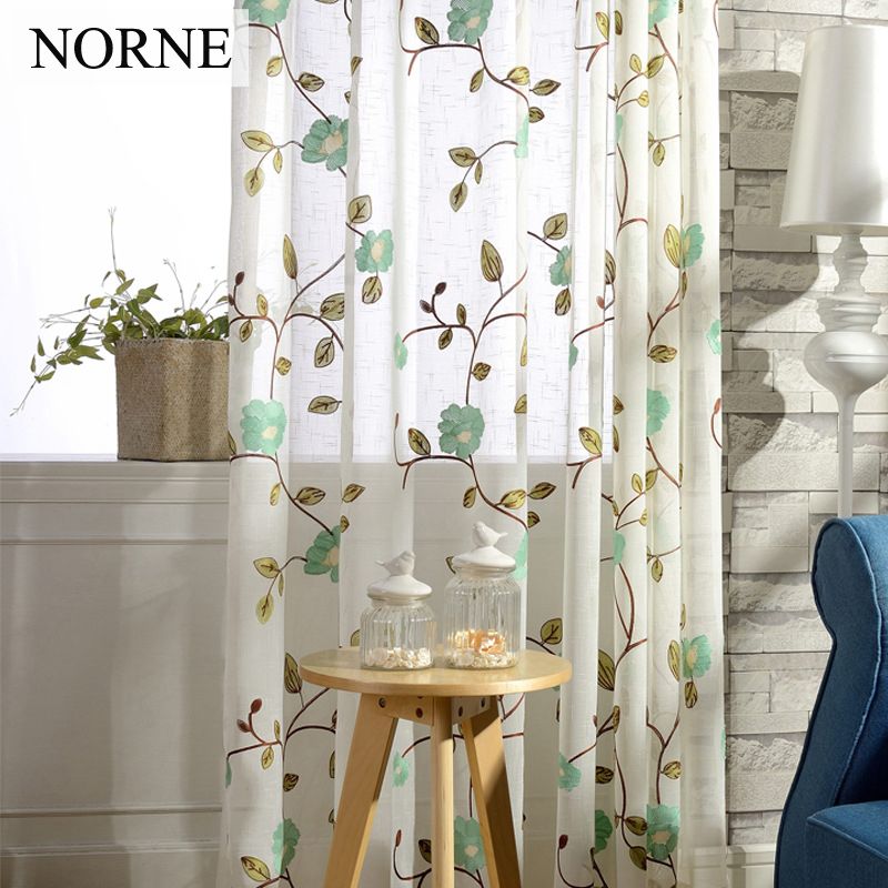 2021 Norne Embroidered Fl Faux Linen Style Semi Sheer Voile Curtains Window Curtain Ds Treatment For Living Room Bedroom Door From Jinxiaocurtain 28 8 Dhgate Com 2021 Norne Embroidered Fl Faux, Sheer Patterned Curtains Nz
